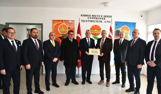 TC Ticaret Bakanı Ömer Bolat, Güzelyurt Soğuk Hava Deposu ve Entegre Tesisleri’nde incelemelerde bulundu