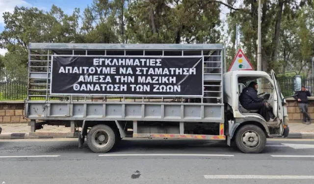 Hayvancılar siyah tabutla Rum Başkanlık Sarayı’na yürüdü