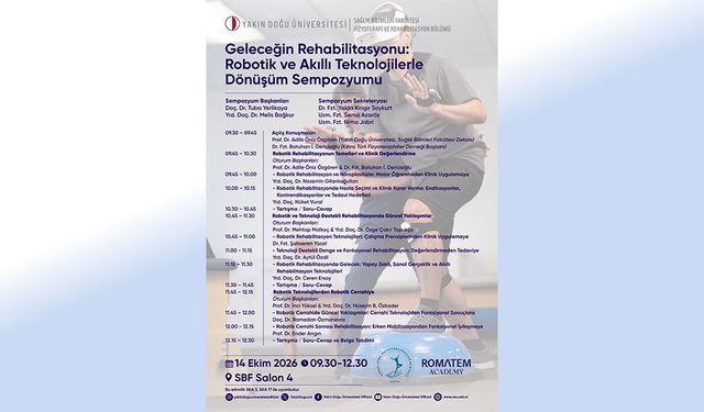 “Geleceğin Rehabilitasyonu: Robotik ve Akıllı Teknolojilerle Dönüşüm Sempozyumu” YDÜ’de yapıldı
