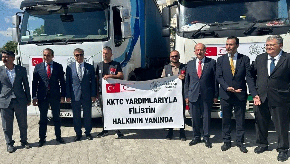 KKTC'den Gazze'ye insani yardım taşıyan 2 TIR gönderildi