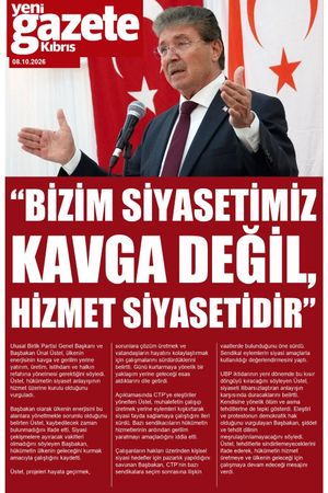 8 Ekim 2026 Yeni Gazete Kıbrıs