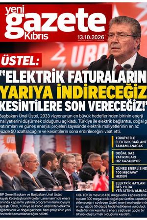 13 Ekim 2026 Yeni Gazete Kıbrıs